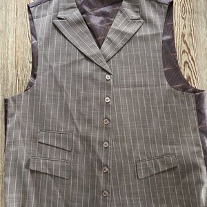 Men's Brown Striped Vest